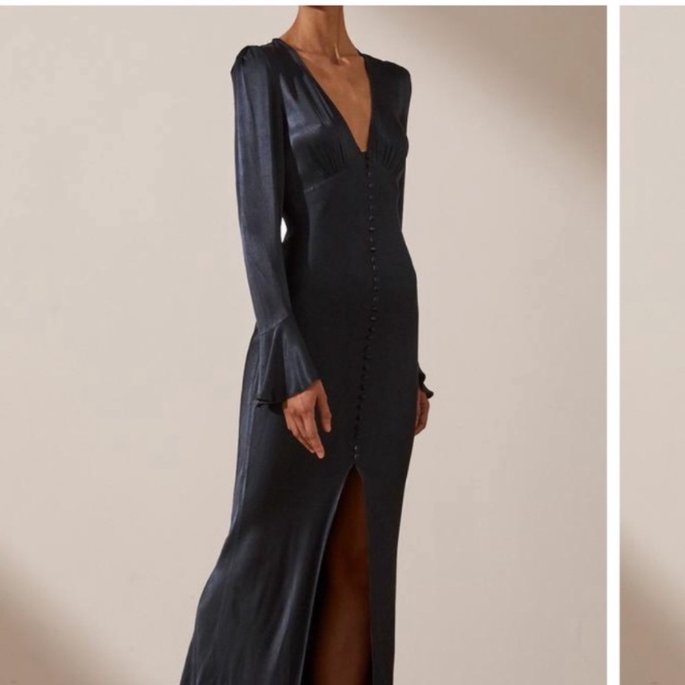 ISO SHONA JOY LA LUNE FRILL CUFF BIAS DRESS